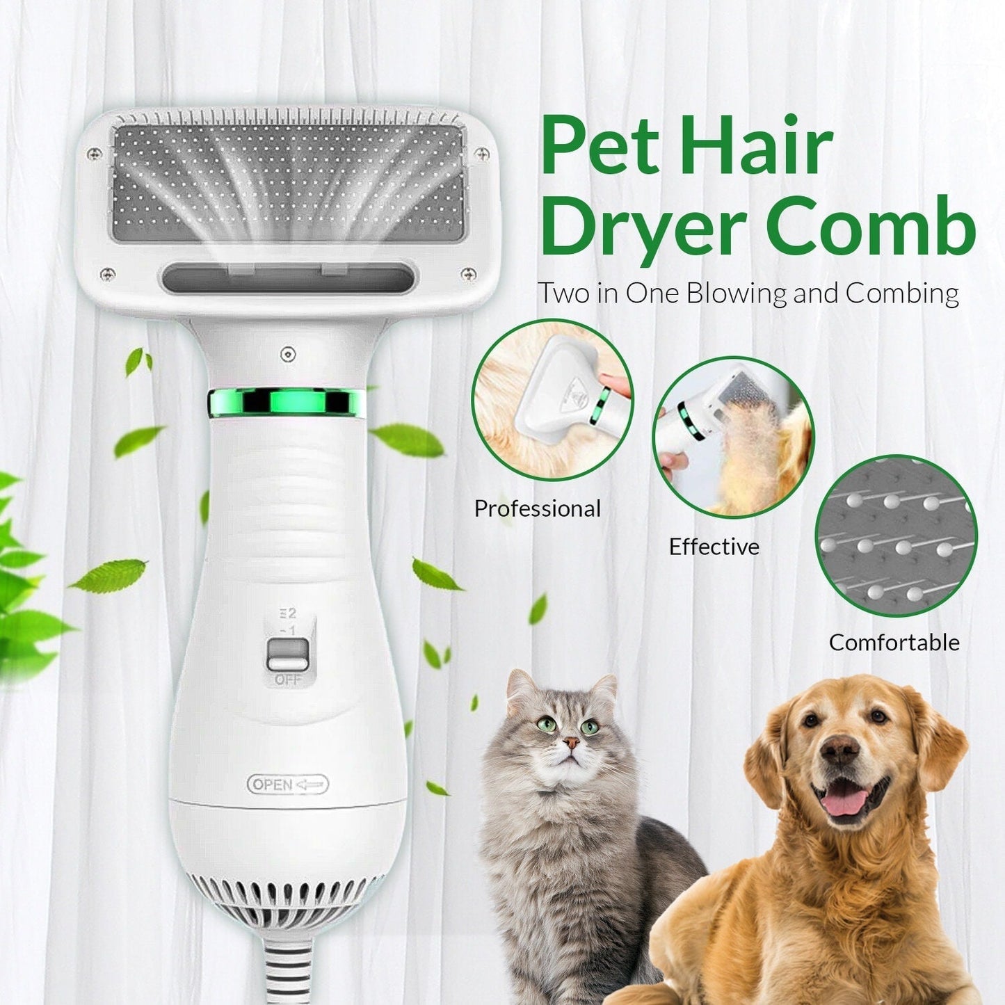 2-in-1 Pet Dryer Brush